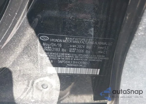 2017 Hyundai Elantra Limited из США, поврежденный, VIN 5NPD84LF8HH069857